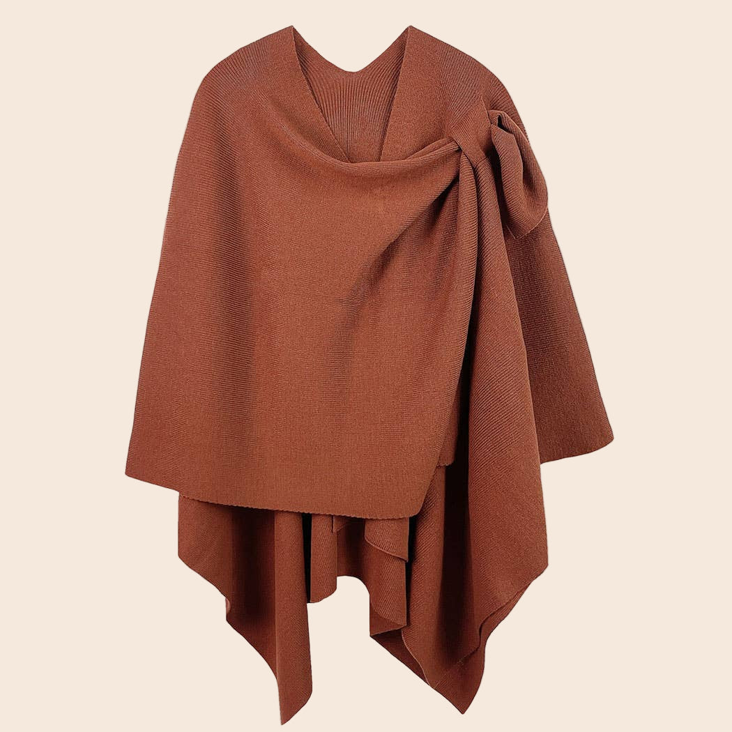 Solid Ruana with Shoulder Strap