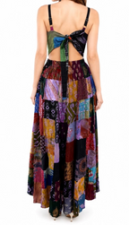 Patchwork Cut-Out Maxi Dress