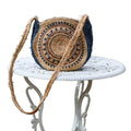Round Jute Bag Aztec Blue