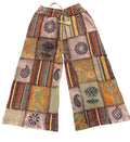 Wide Leg Brown Patchwork Pants