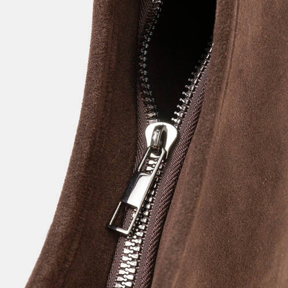 Faux Suede Fringe Shoulder Bag