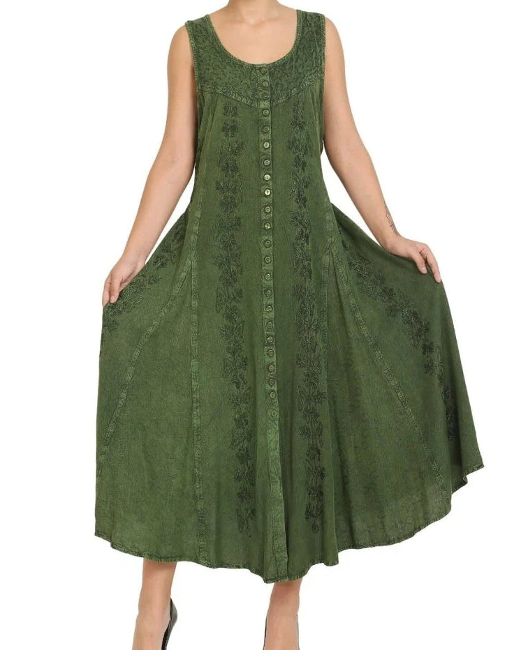 Renaissance Acidwash Sleeveless Dress