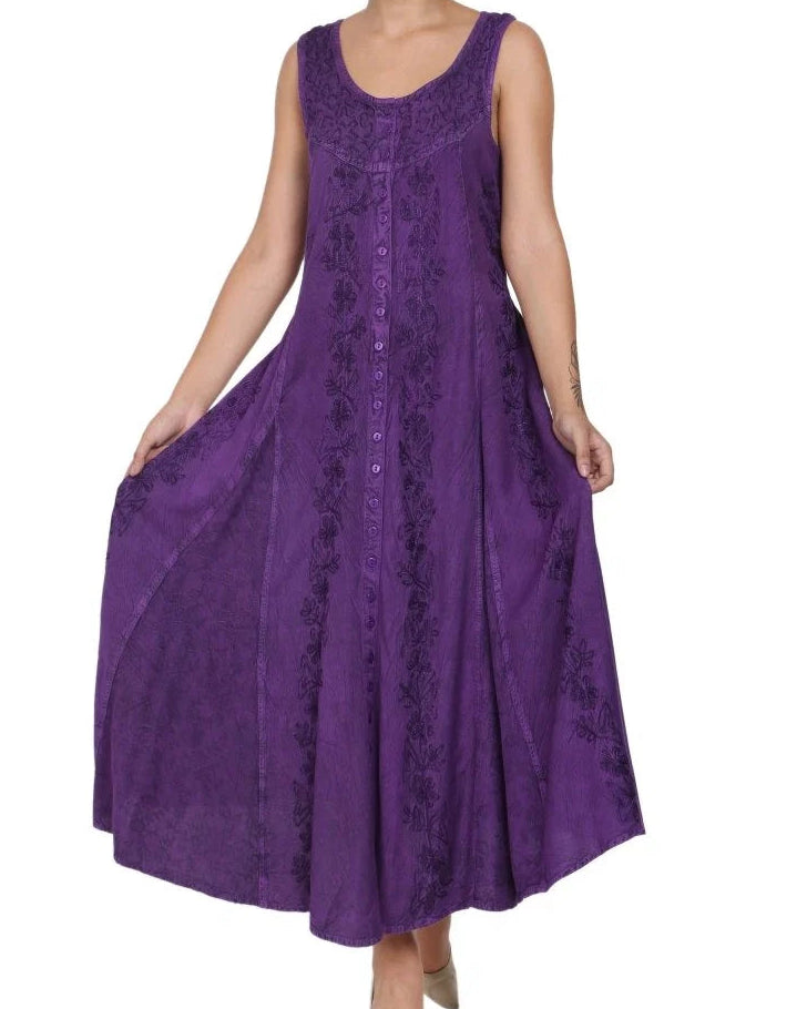 Renaissance Acidwash Sleeveless Dress