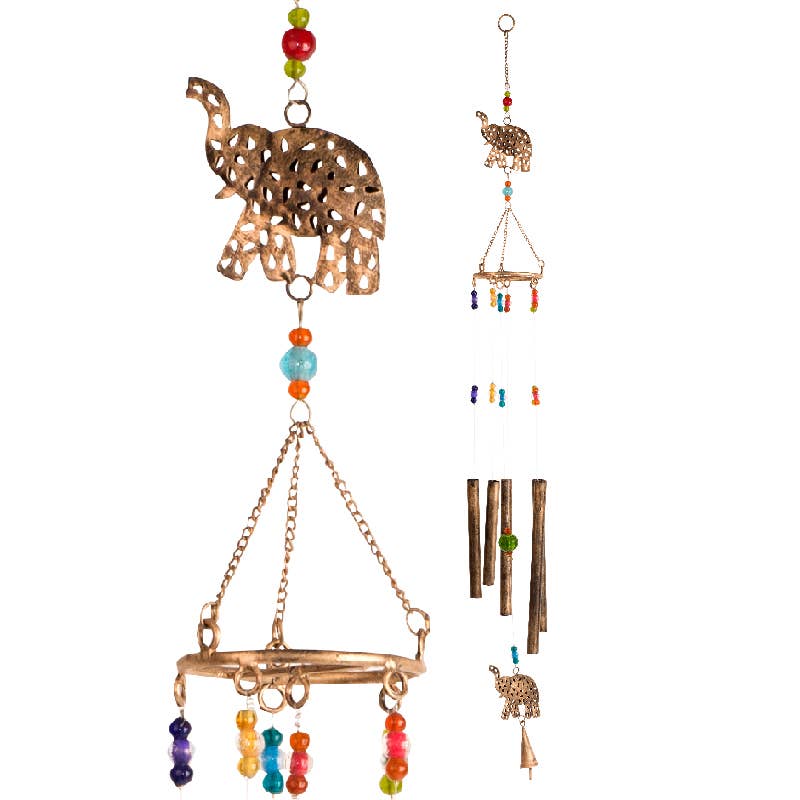 Recycled Animal Windchime - Elephant