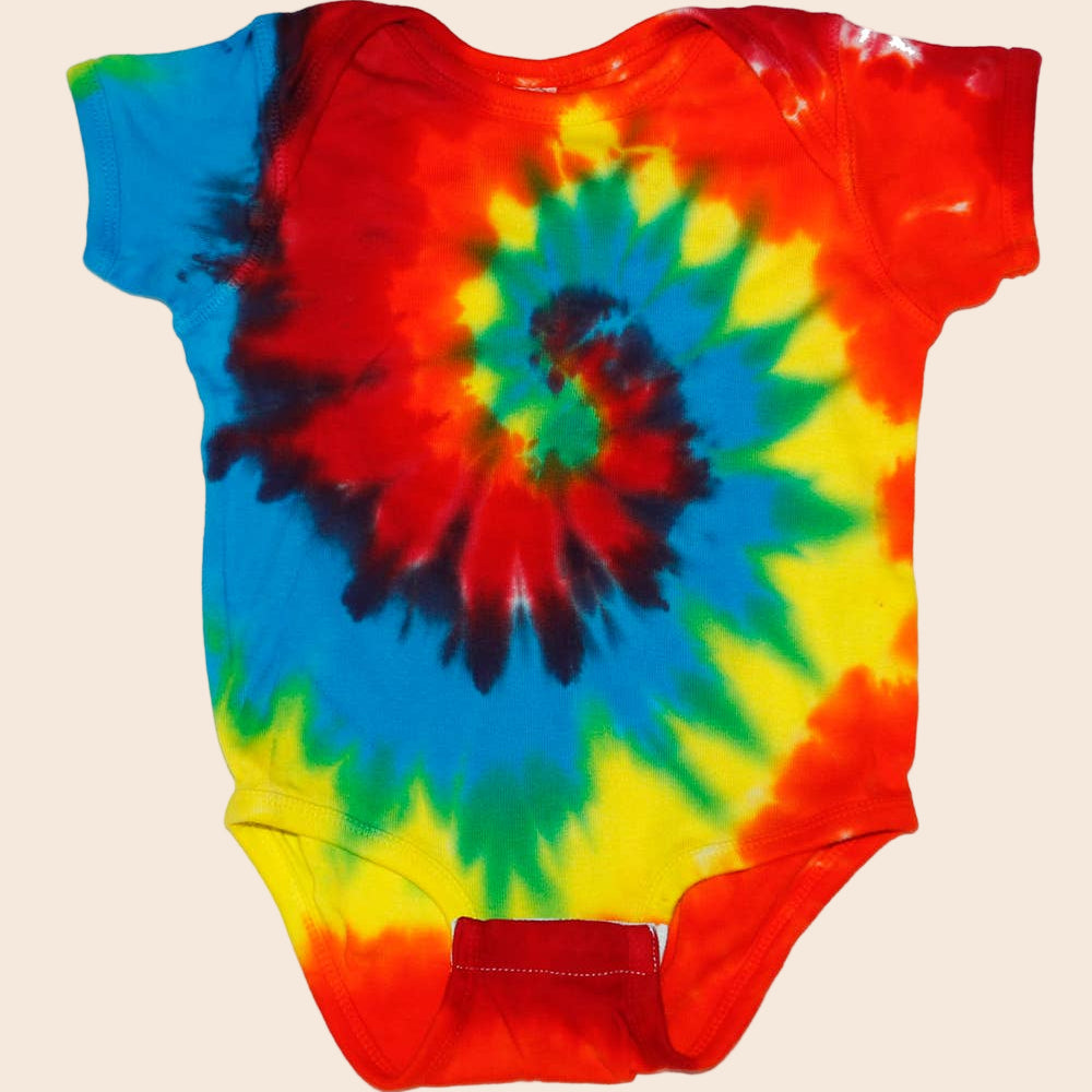 Tie Dye Baby Bodysuit One Piece Romper Rainbow Spiral