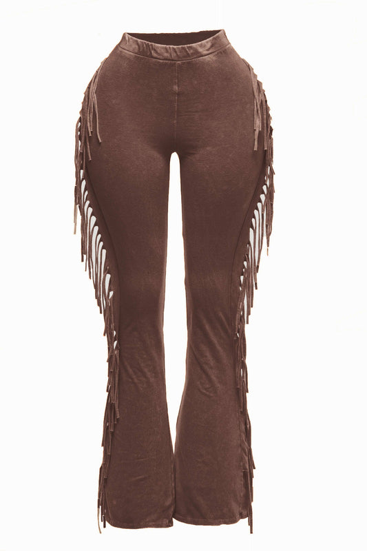 Fringe detailed pants
