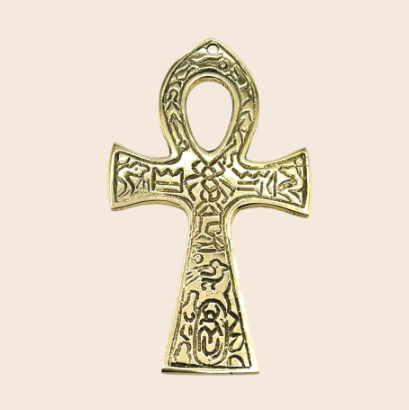 Brass Hanging Ankh 4.5"