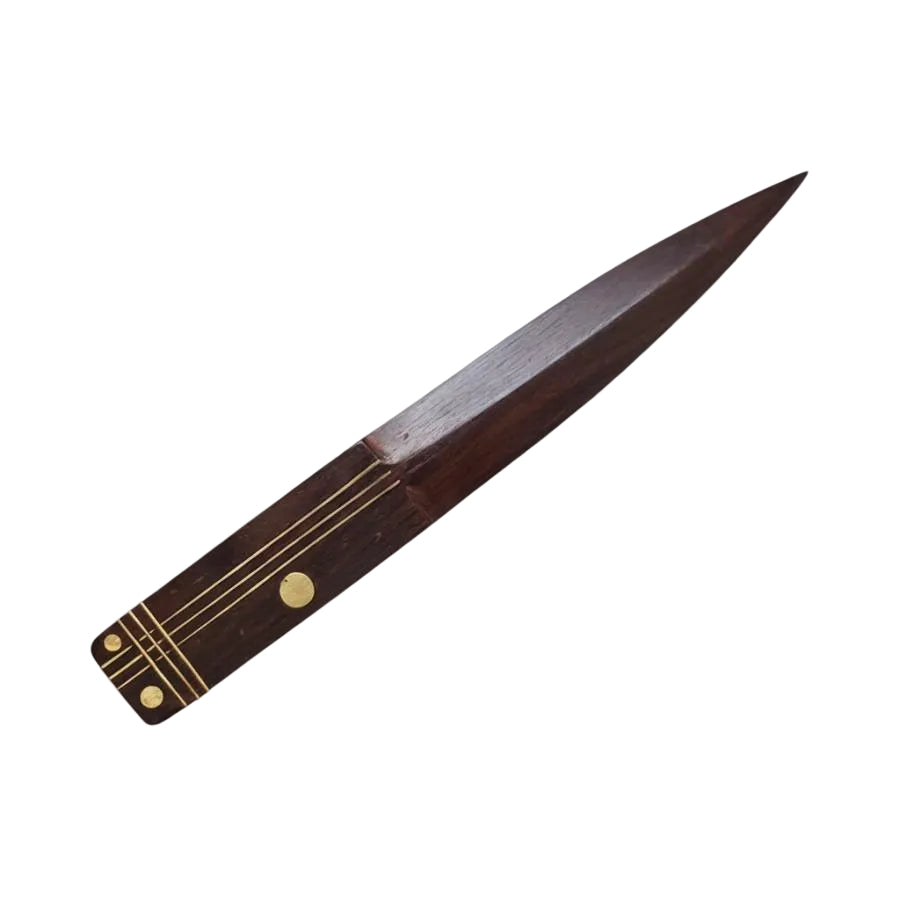 Wood Altar Athame with Brass Inlay