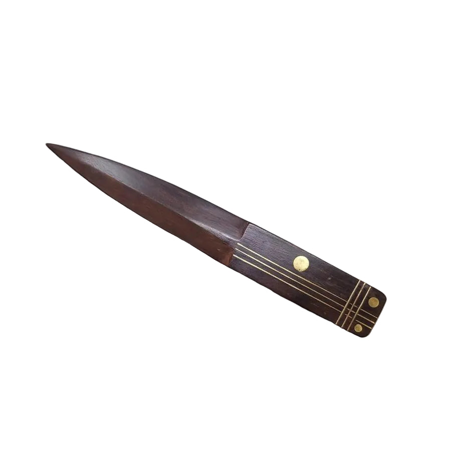 Wood Altar Athame with Brass Inlay