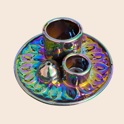 Ceramic Burner (Smudge Stick, Palo Santo Wood & Incense Burner)
