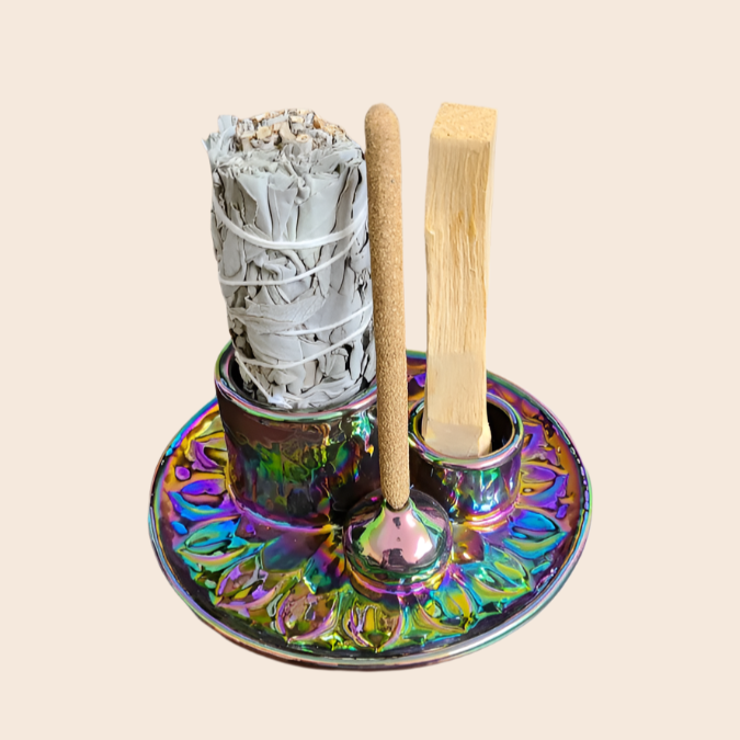 Ceramic Burner (Smudge Stick, Palo Santo Wood & Incense Burner)