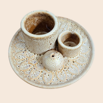Ceramic Burner (Smudge Stick, Palo Santo Wood & Incense Burner)