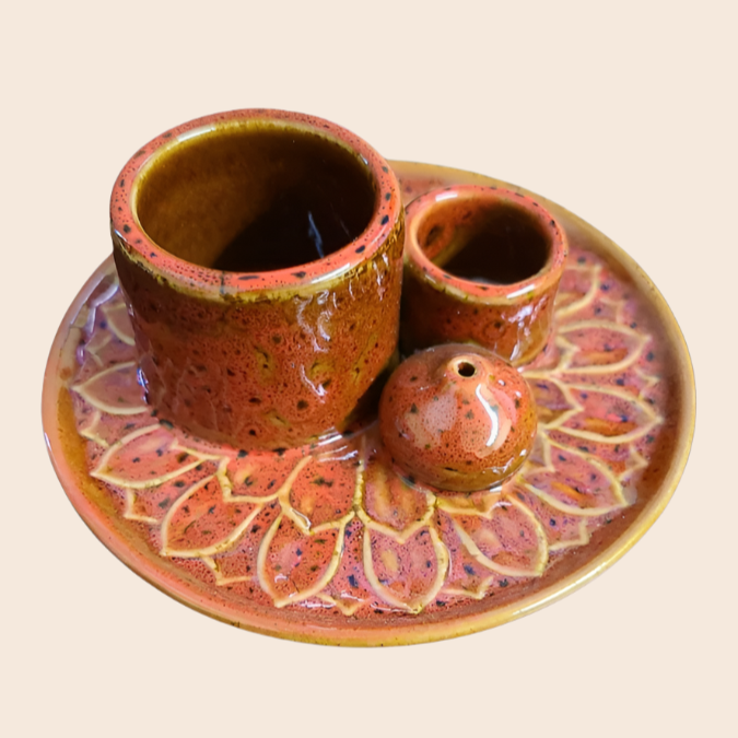 Ceramic Burner (Smudge Stick, Palo Santo Wood & Incense Burner)