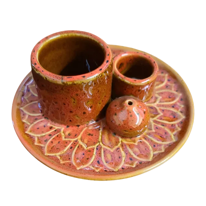 Ceramic Burner (Smudge Stick, Palo Santo Wood & Incense Burner)