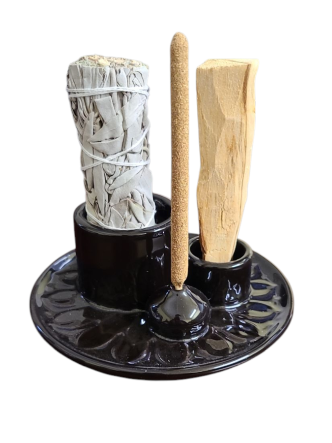 Ceramic Burner (Smudge Stick, Palo Santo Wood & Incense Burner)