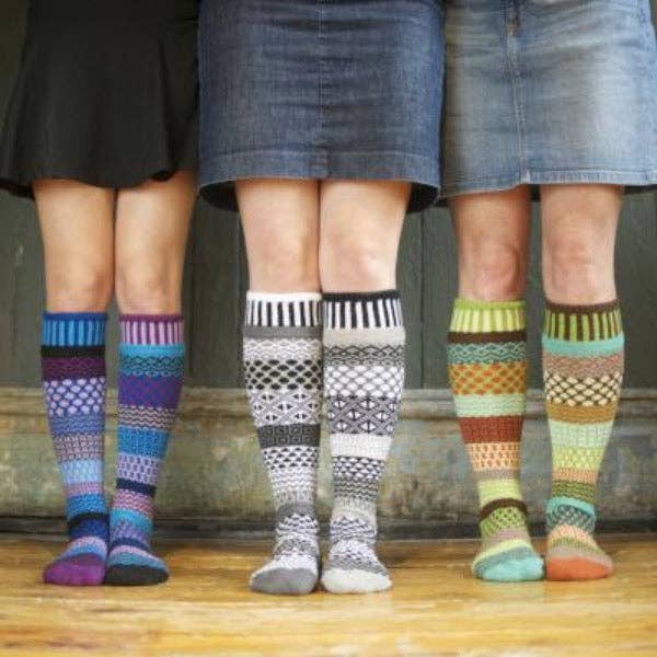 Raspberry Knee Socks | USA Made Sustainable Mismatched Socks