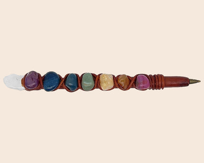Chakra 7 Stone Durepox Resin Refillable Pen
