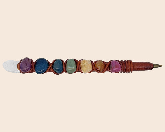 Chakra 7 Stone Durepox Resin Refillable Pen