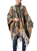 Argyle Pattern Fringe Kimono