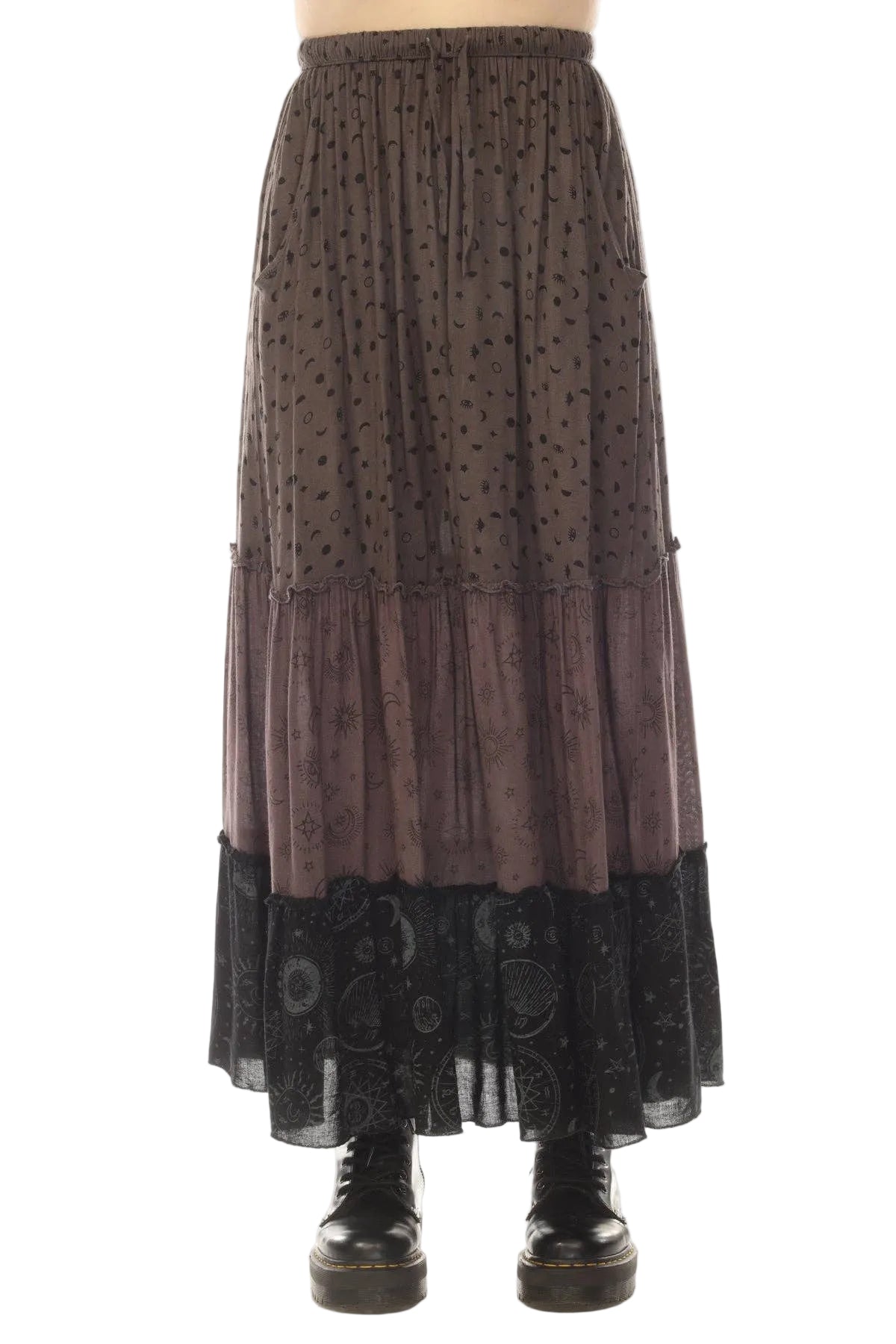 Celestial Patchwork Tiered Skirt