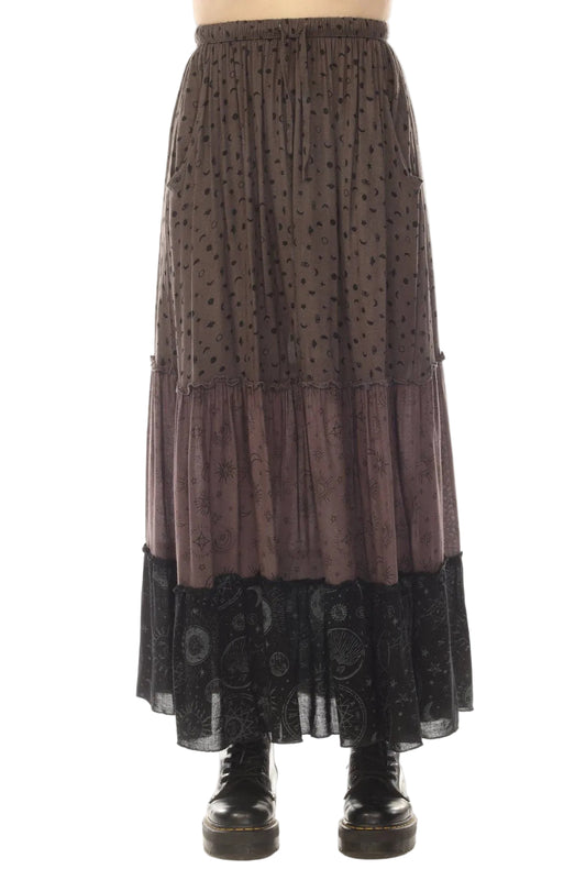 Celestial Patchwork Tiered Skirt