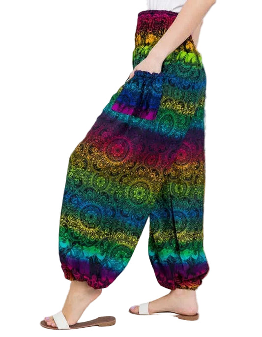 Rainbow Striped Harem Pants