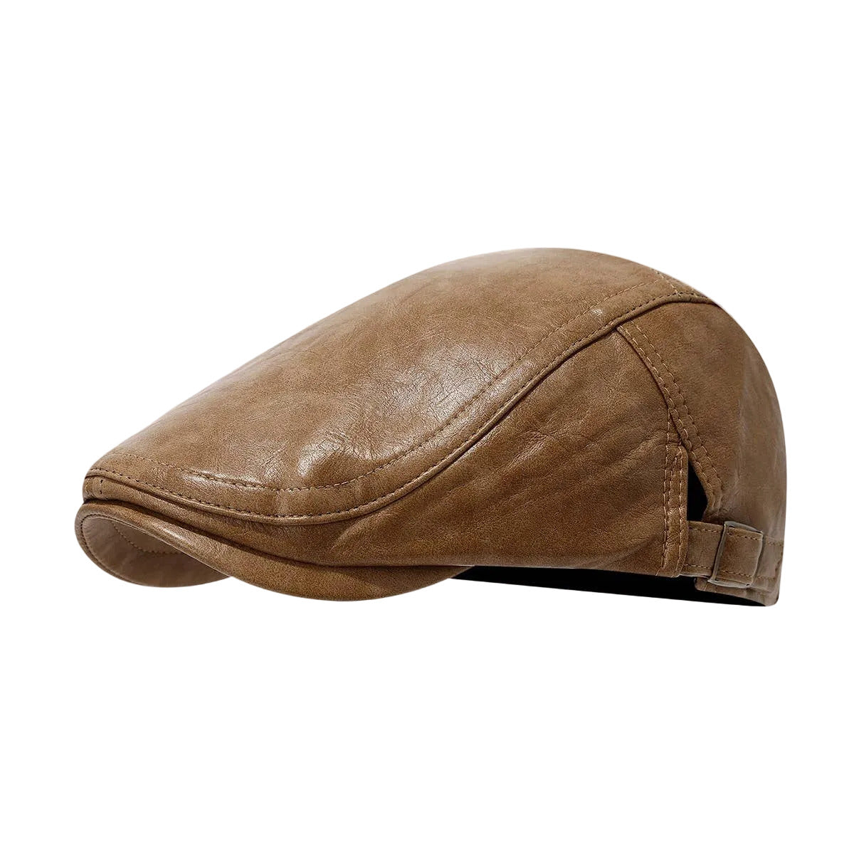 Vintage Leather Newsboy Beret Hat