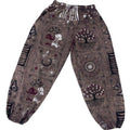 Brown Razor Cut Blockprint Pants