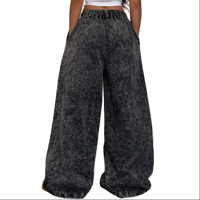 Embroidered Wide Leg Pants