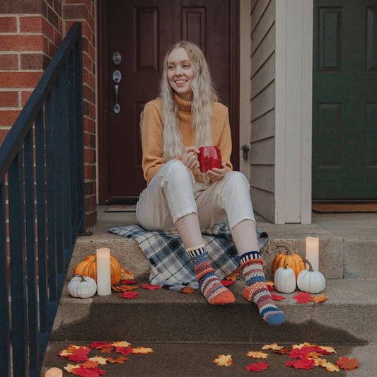 Nutmeg Crew Socks | USA Made Sustainable Mismatched Socks