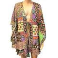Cotton Viscose Multi Color Open Front Cardigan