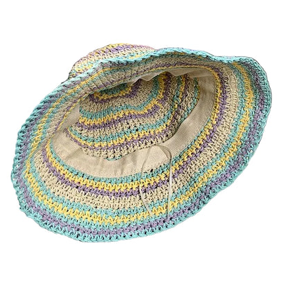 Pastel Woven Straw Bucket Hat