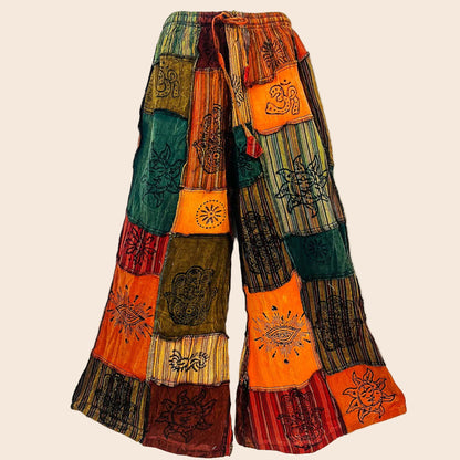 Plus Size Patchwork Wide Leg Palazzo Pant