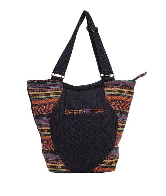 Jacquard Printed Cotton Hoho Hippie Tote Bag