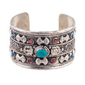 1.5" 3 Line Turquoise Center Cuff