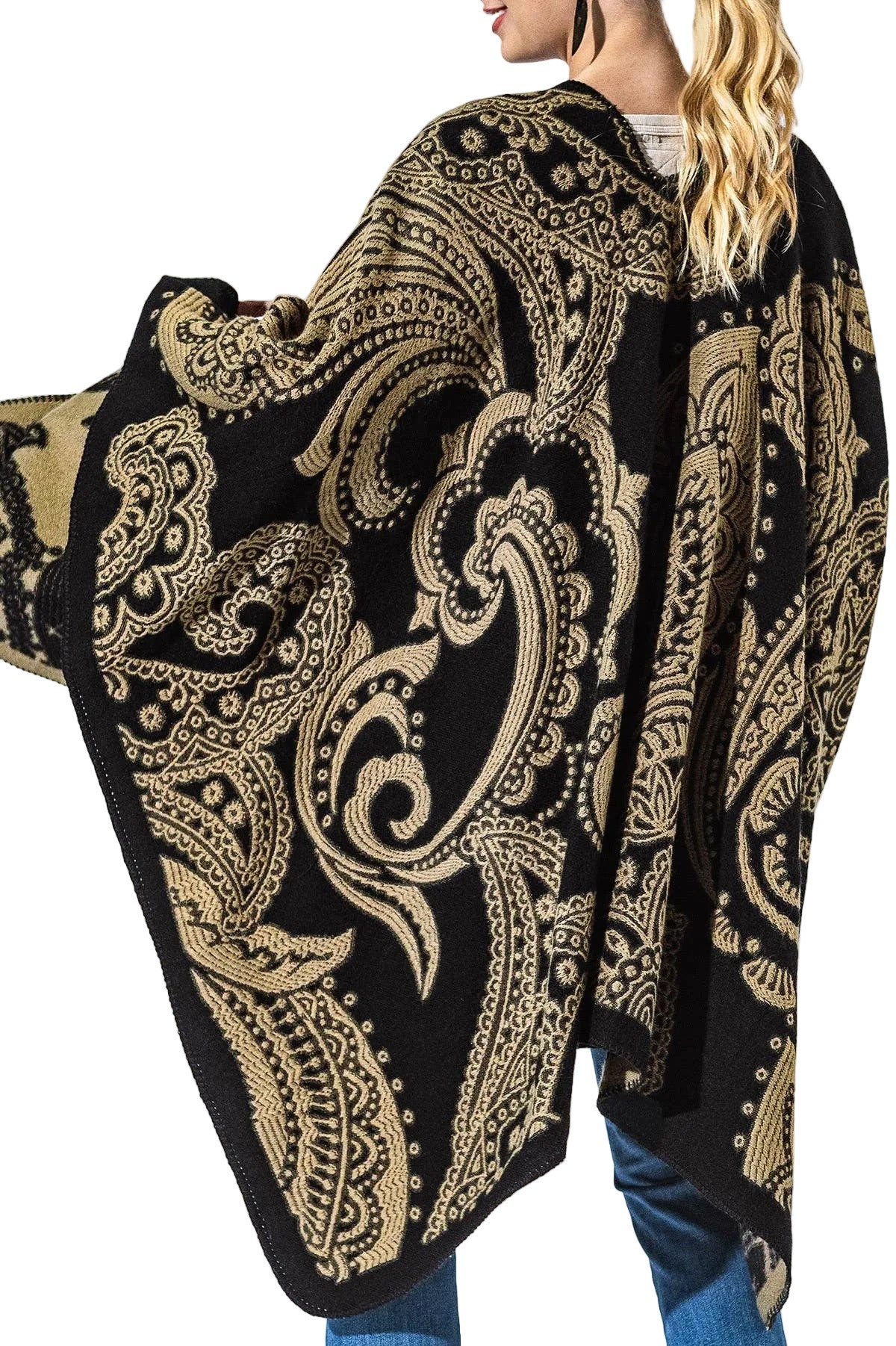 Black and Tan Mandala Kimono