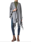 Solid Color Fringe Kimono