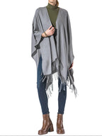 Solid Color Fringe Kimono