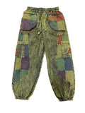 Green Color Block Harem Pants