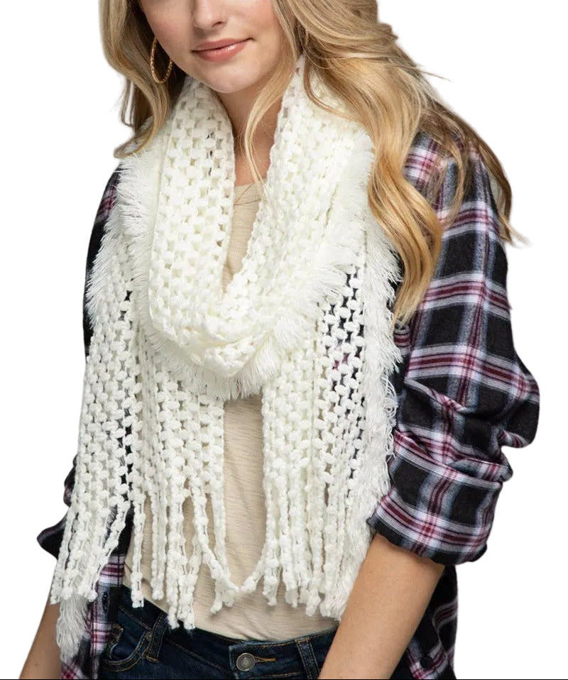 White Net Oblong Scarf