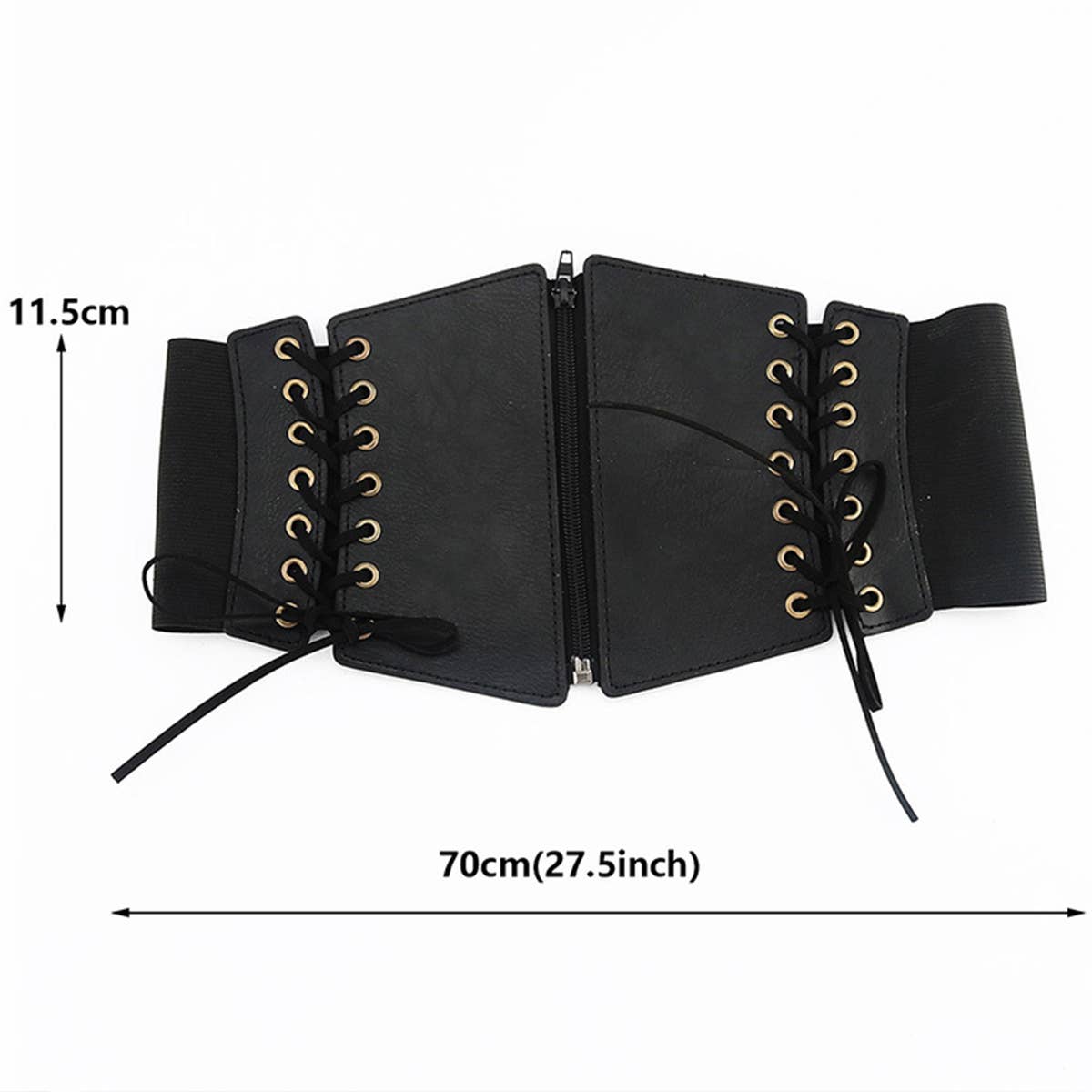 Zip Front Double Lace Corset Belt