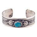 3/4"  Turquoise Stone  Cuff