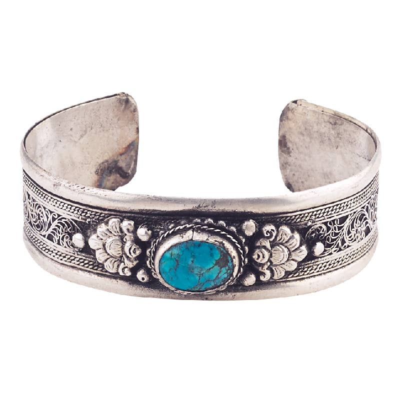 3/4"  Turquoise Stone  Cuff