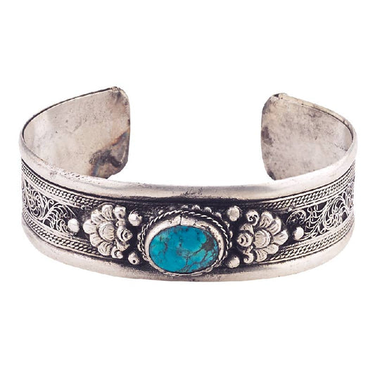 3/4"  Turquoise Stone  Cuff