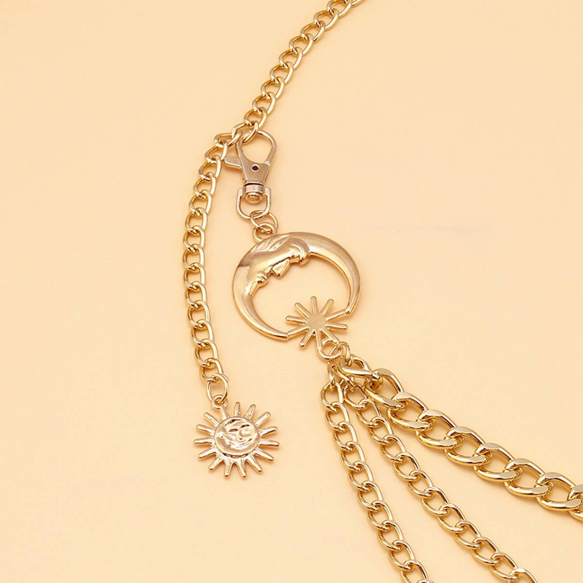 Layered Moon Chain Belt