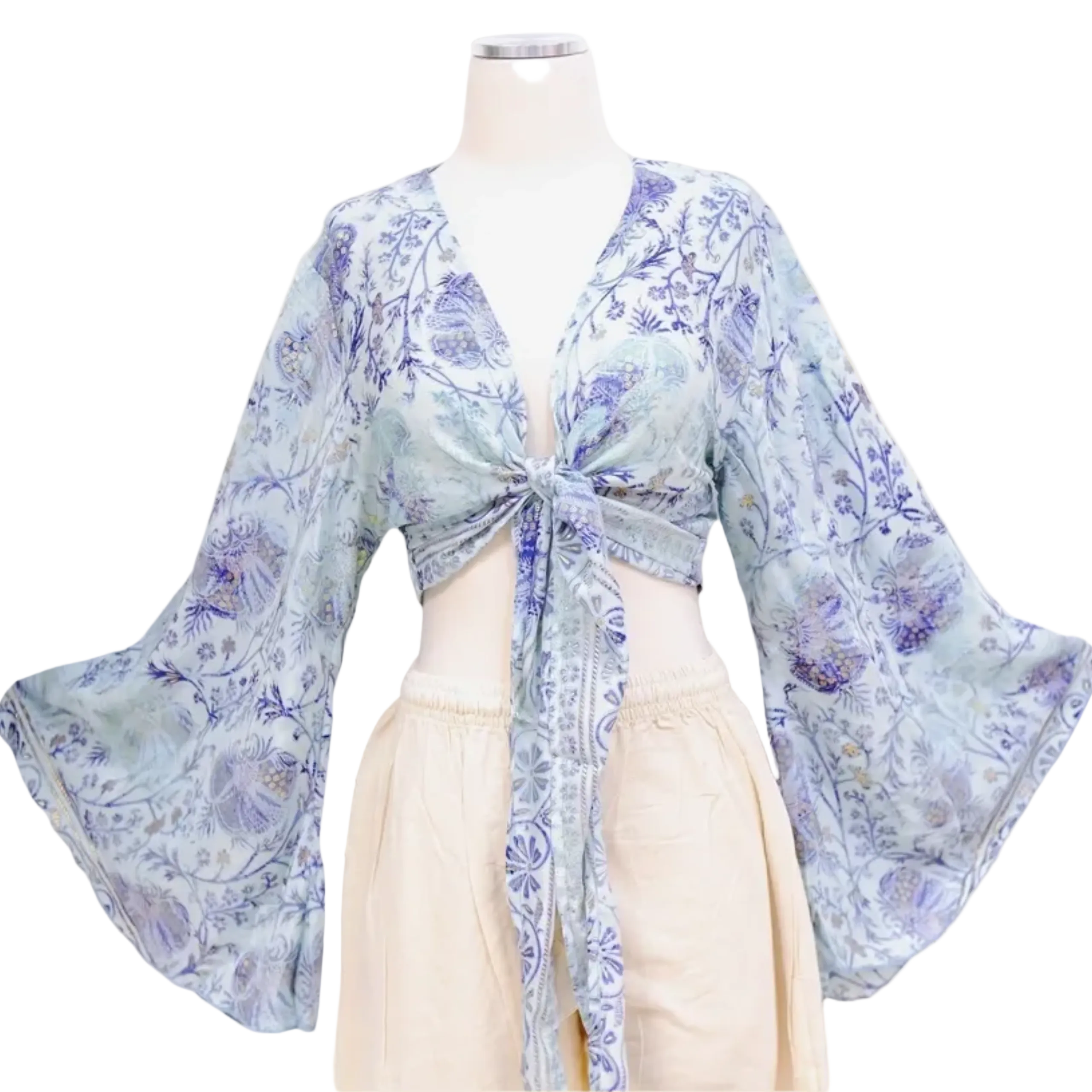 Tie Wrap Shirt with Gold Details
