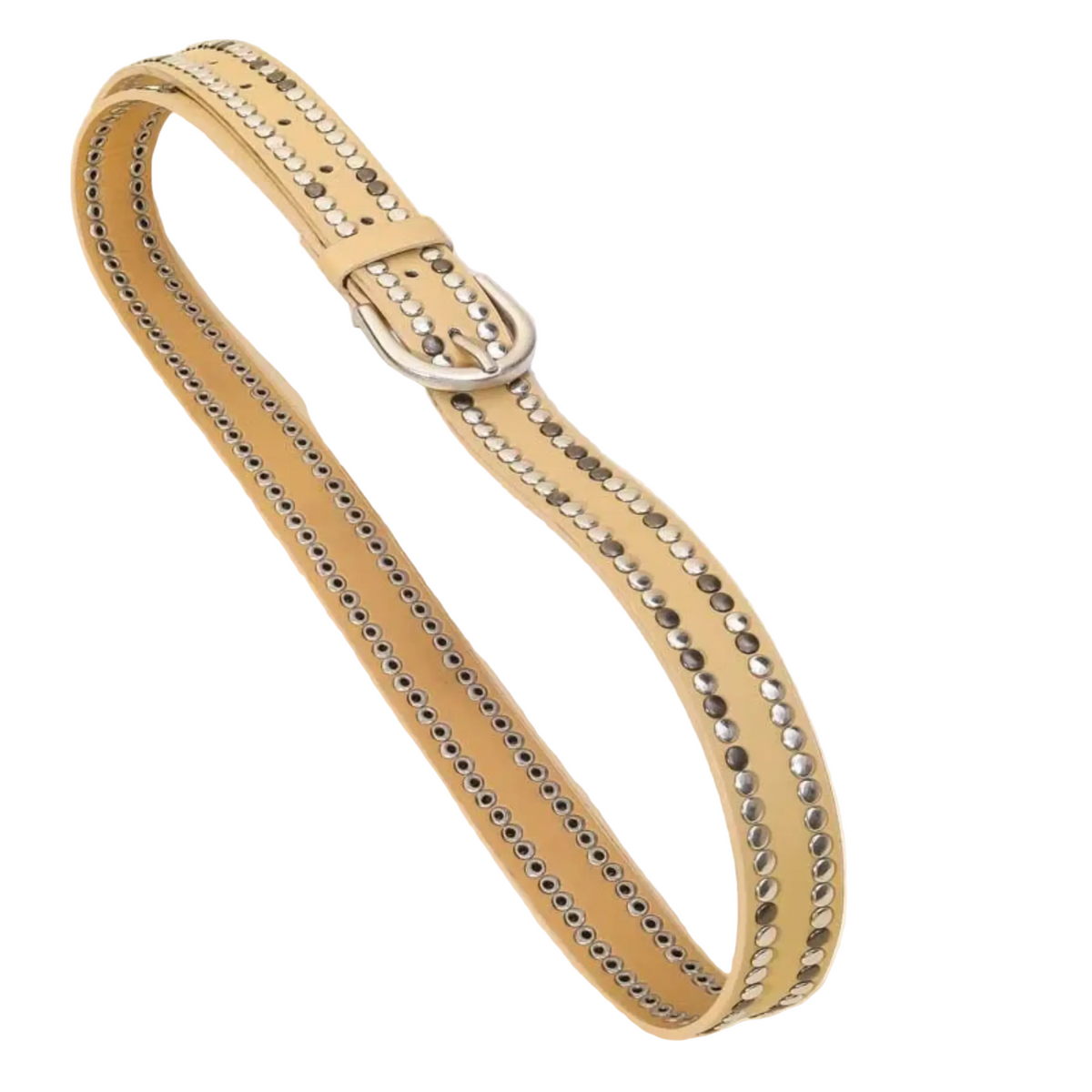 Faux Leather Studded Belt
