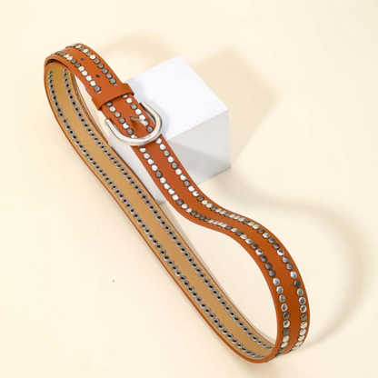 Faux Leather Studded Belt