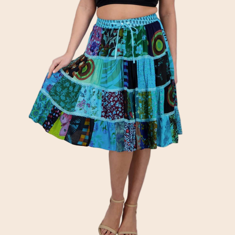 Elina Patchwork Festival Skirt