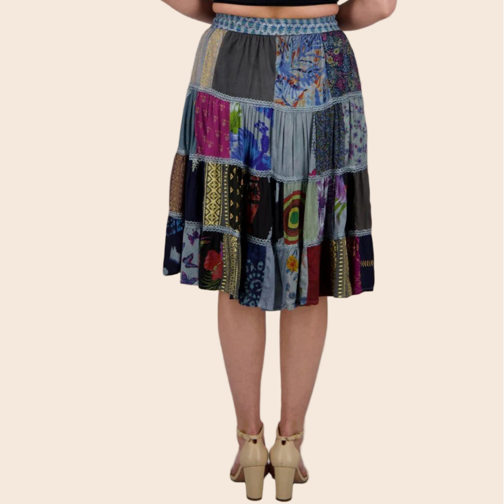 Elina Patchwork Festival Skirt